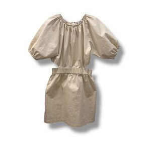 J. Crew Beige Puff Sleeve Dress